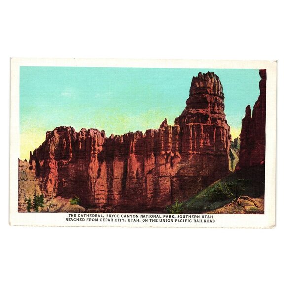 Union Pacific Railroad Postcard Bryce Canyon National Park Southern Utah Vintage - Picture 1 of 2